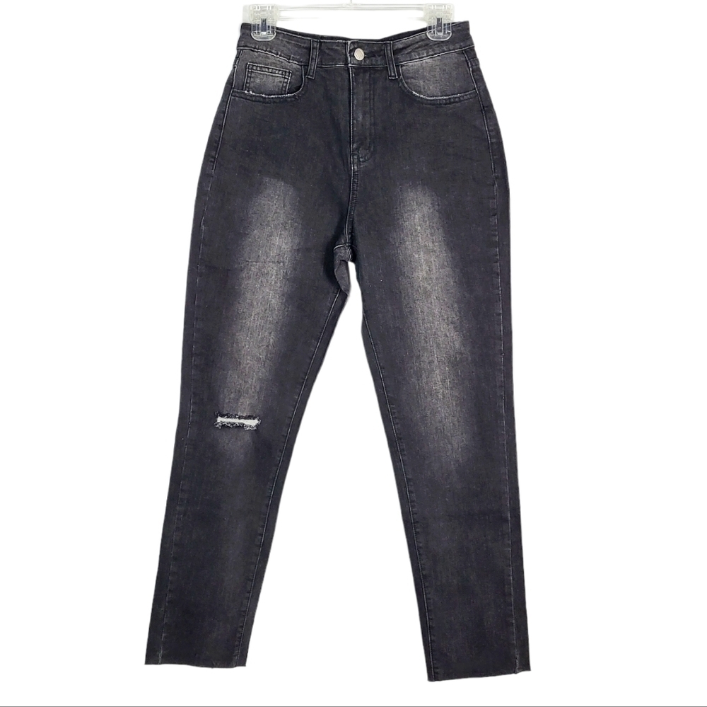 KITTENISH Nico Black Distressed Skinny Denim Jeans